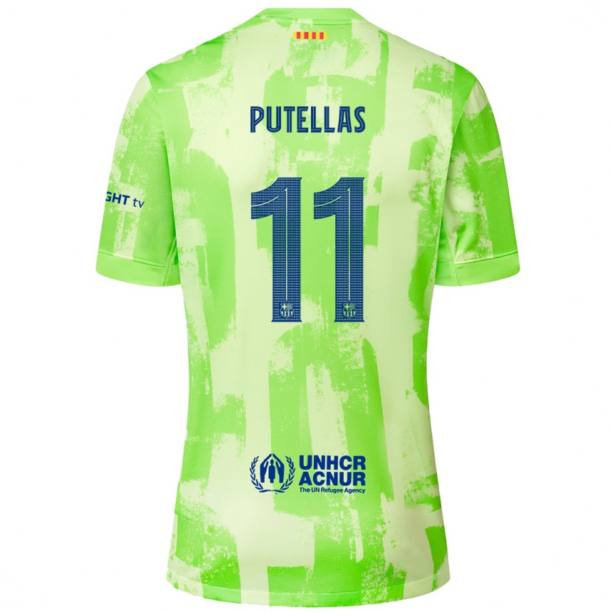 Niño Fútbol Camiseta Alexia Putellas #11 Lima Equipación Tercera 2024/25 México