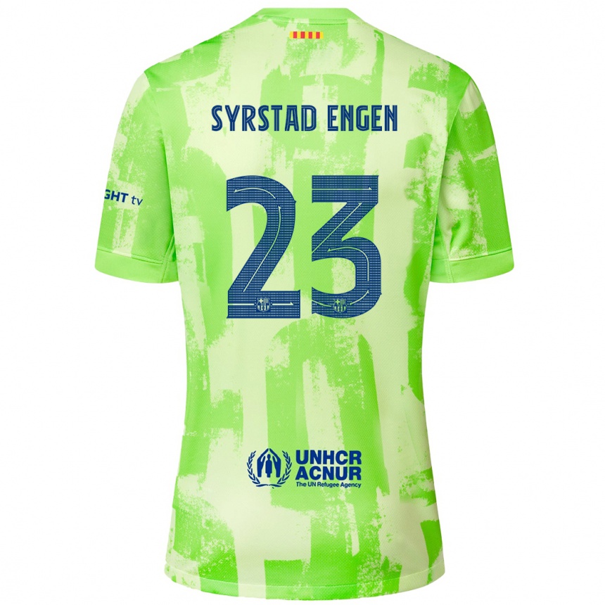 Niño Fútbol Camiseta Ingrid Syrstad Engen #23 Lima Equipación Tercera 2024/25 México