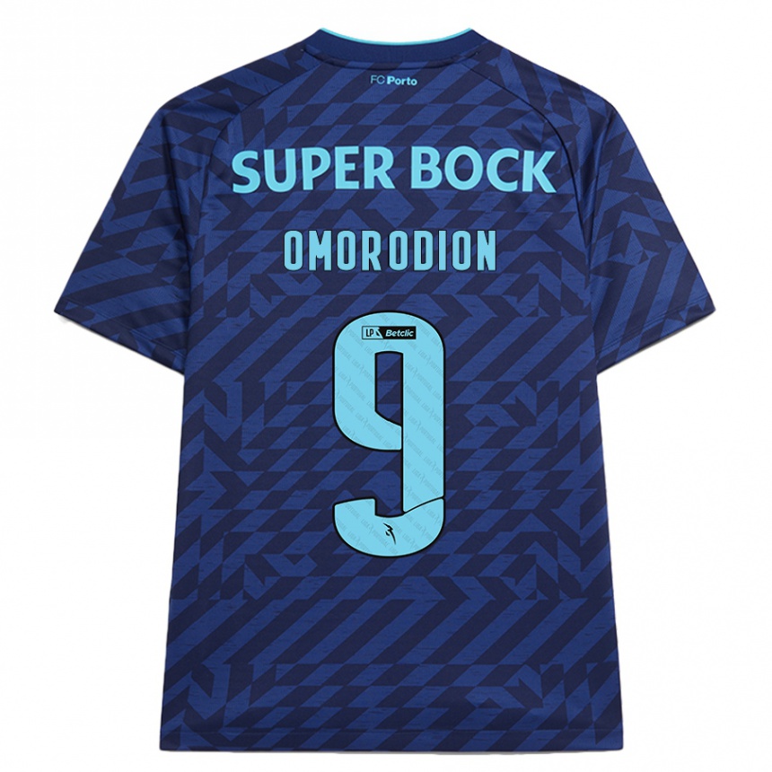 Niño Fútbol Camiseta Samu Omorodion #9 Azul Marino Equipación Tercera 2024/25 México