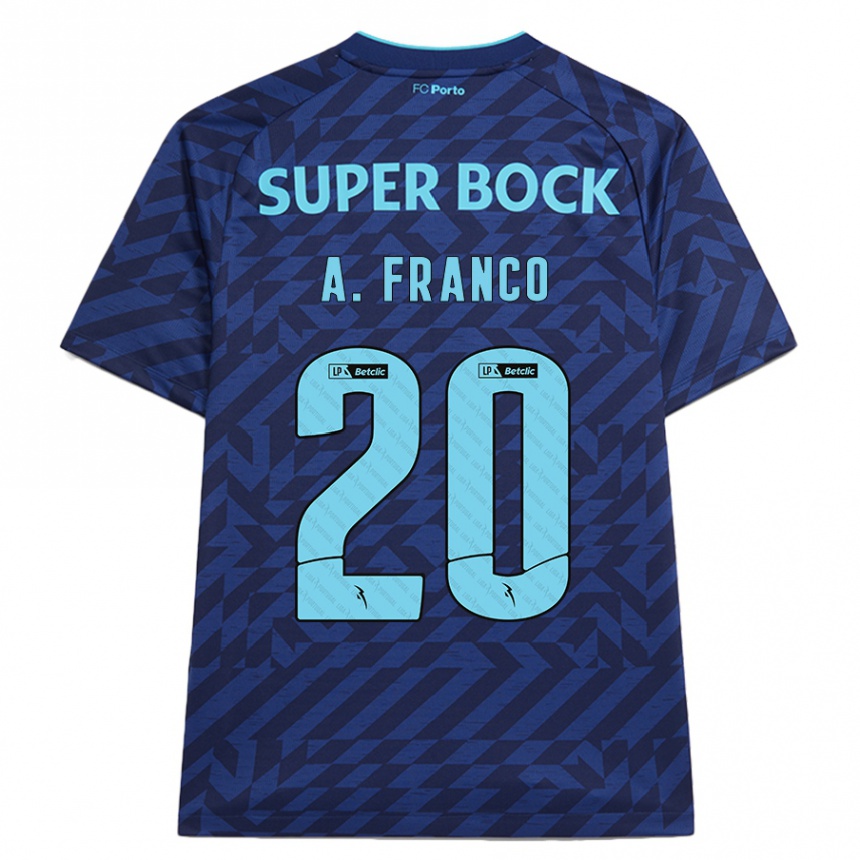 Niño Fútbol Camiseta André Franco #20 Azul Marino Equipación Tercera 2024/25 México