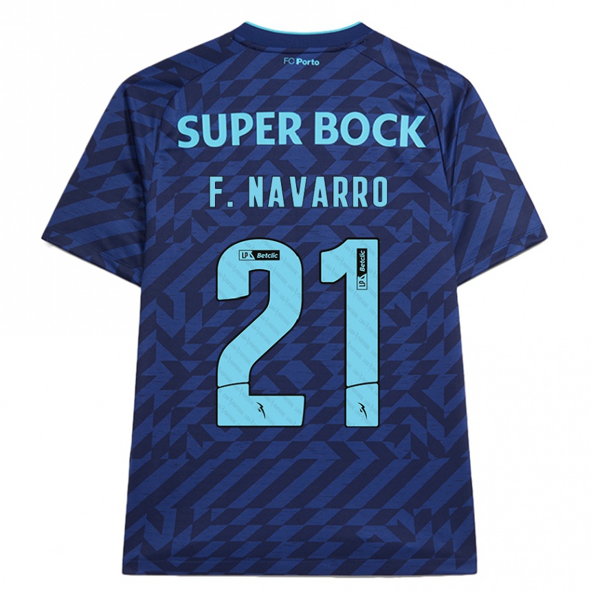 Niño Fútbol Camiseta Fran Navarro #21 Azul Marino Equipación Tercera 2024/25 México