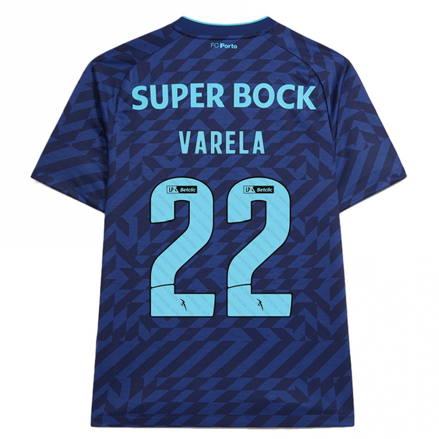 Niño Fútbol Camiseta Alan Varela #22 Azul Marino Equipación Tercera 2024/25 México