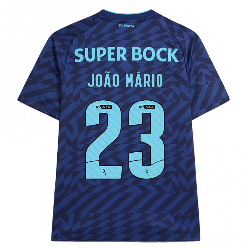 Niño Fútbol Camiseta João Mário #23 Azul Marino Equipación Tercera 2024/25 México