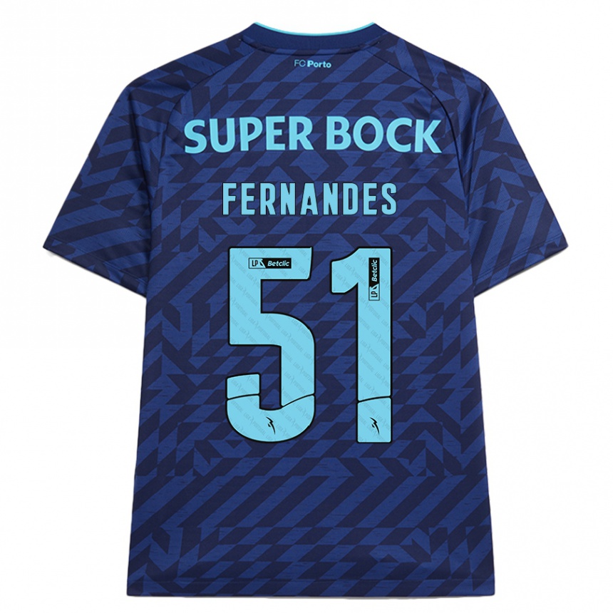 Niño Fútbol Camiseta Diogo Fernandes #51 Azul Marino Equipación Tercera 2024/25 México