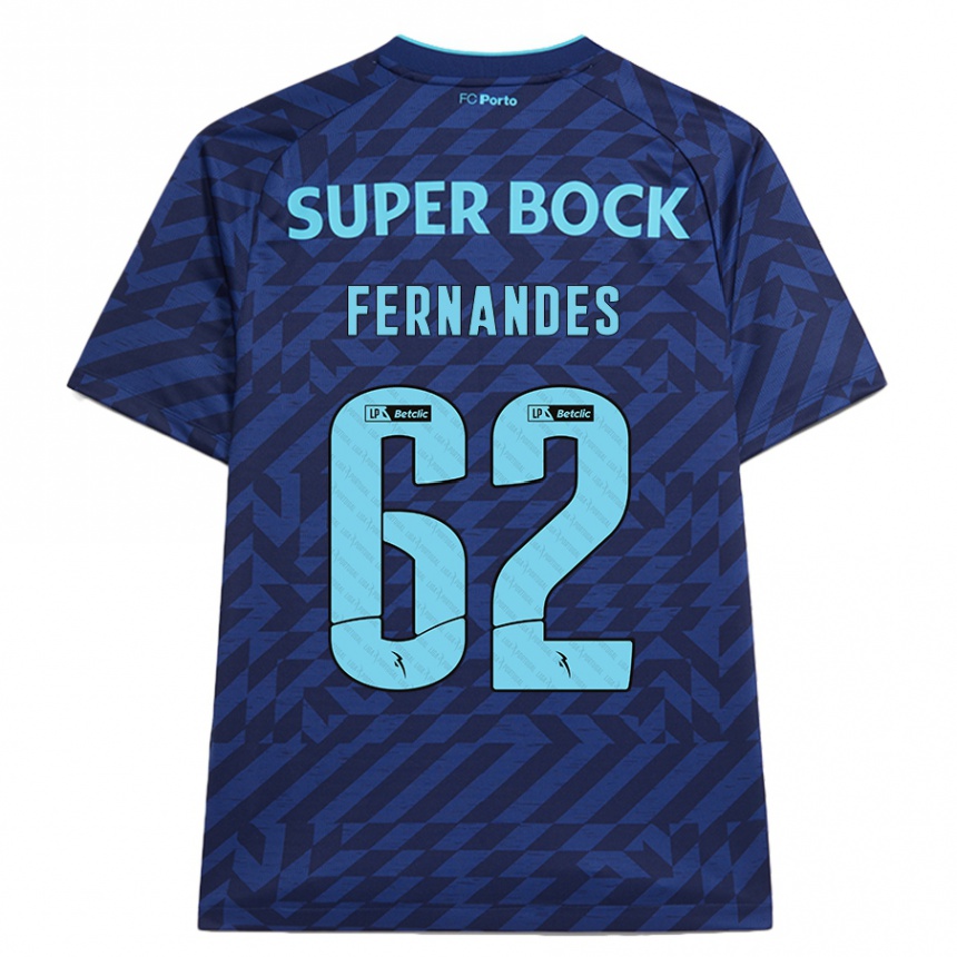 Niño Fútbol Camiseta Rodrigo Fernandes #62 Azul Marino Equipación Tercera 2024/25 México