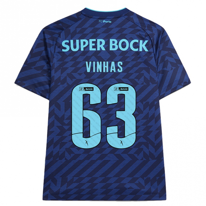 Niño Fútbol Camiseta David Vinhas #63 Azul Marino Equipación Tercera 2024/25 México