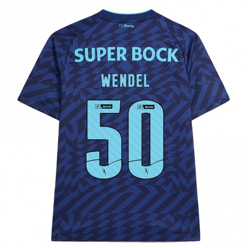 Niño Fútbol Camiseta Wendel #50 Azul Marino Equipación Tercera 2024/25 México