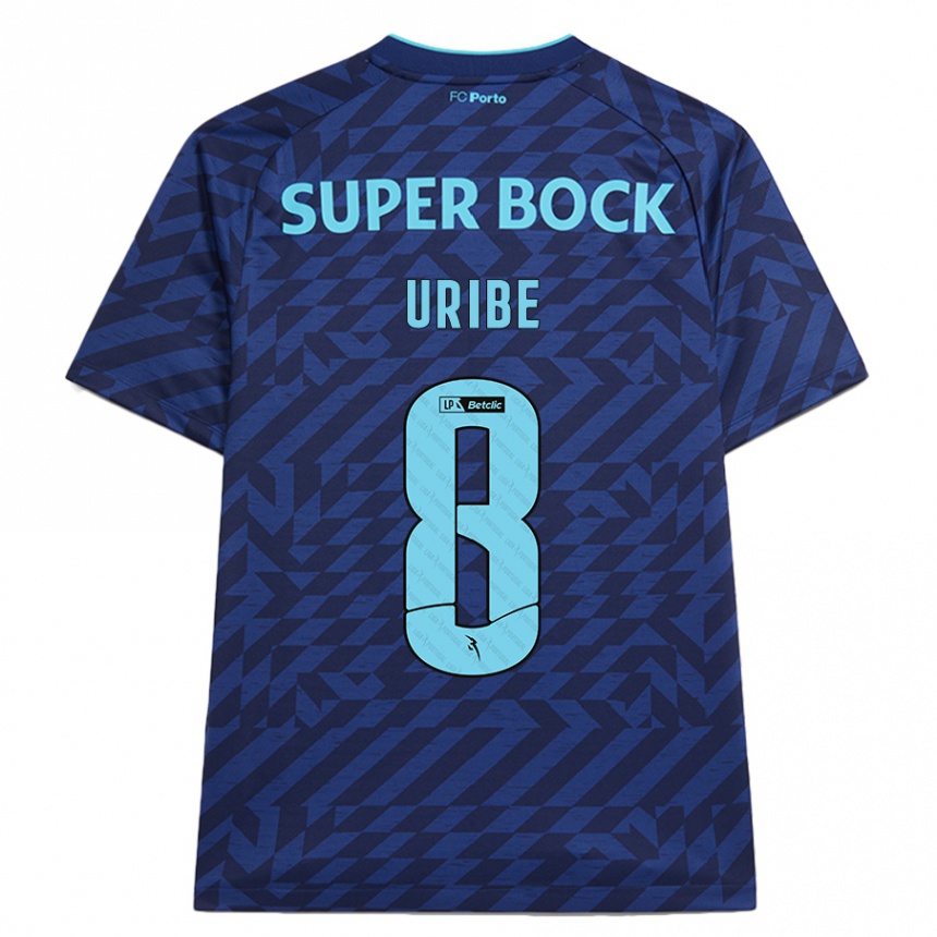 Niño Fútbol Camiseta Mateus Uribe #8 Azul Marino Equipación Tercera 2024/25 México