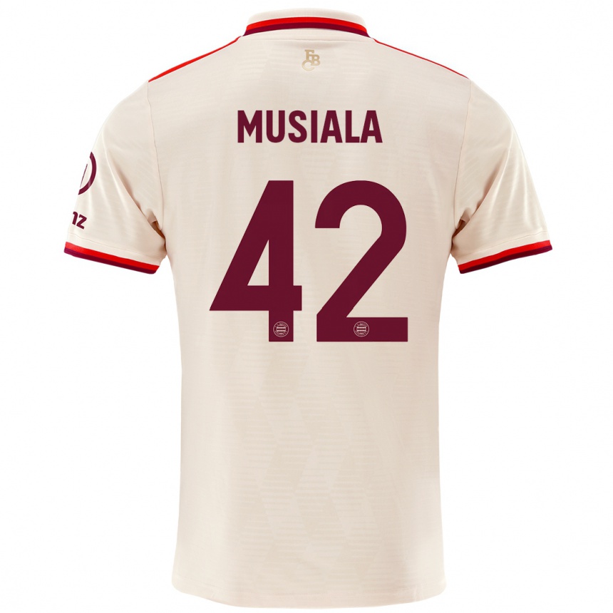 Niño Fútbol Camiseta Jamal Musiala #42 Lino Equipación Tercera 2024/25 México