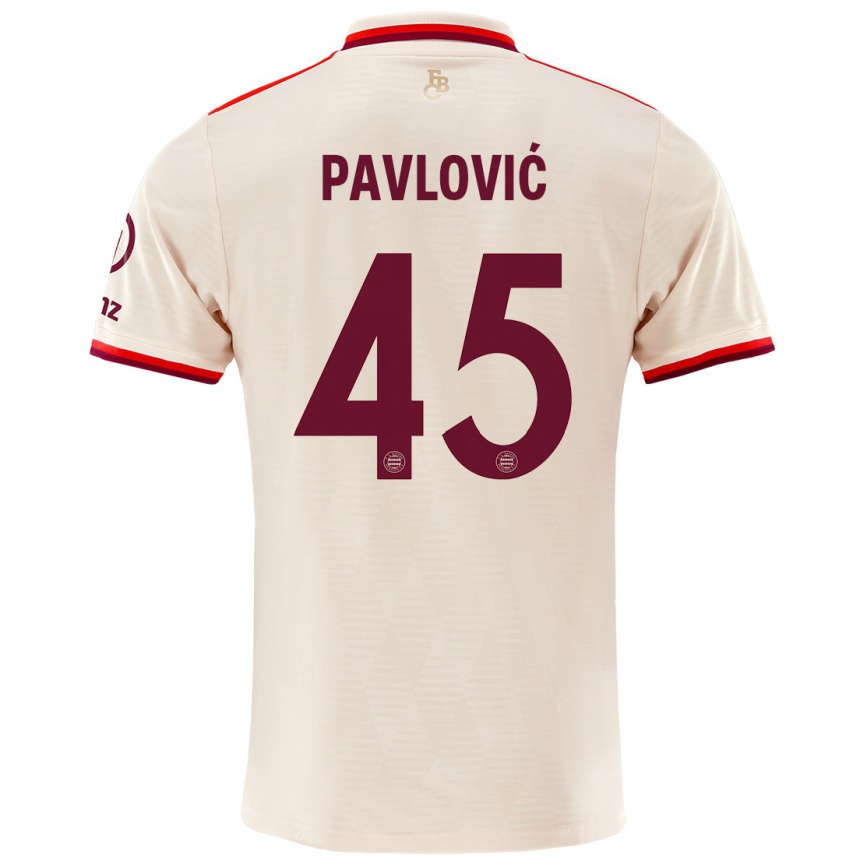 Niño Fútbol Camiseta Aleksandar Pavlovic #45 Lino Equipación Tercera 2024/25 México