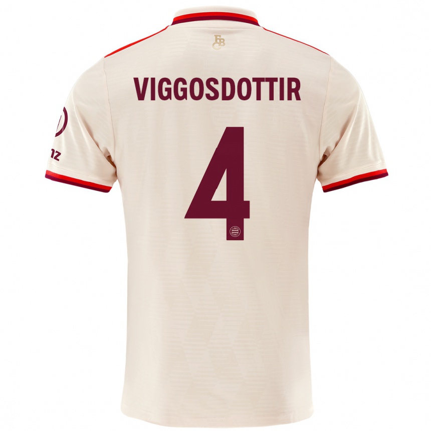 Niño Fútbol Camiseta Glódís Perla Viggósdóttir #4 Lino Equipación Tercera 2024/25 México