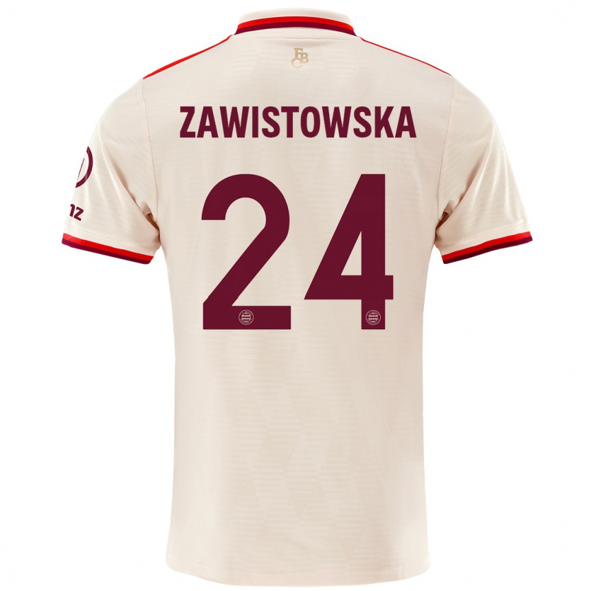 Niño Fútbol Camiseta Weronika Zawistowska #24 Lino Equipación Tercera 2024/25 México