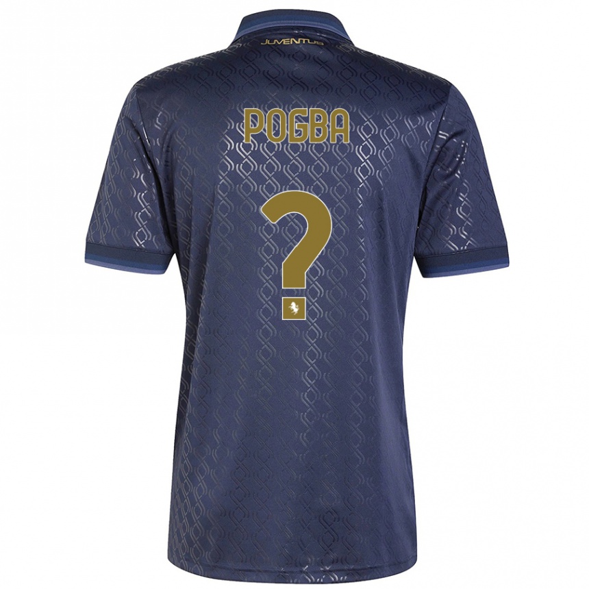 Niño Fútbol Camiseta Paul Pogba #0 Azul Marino Equipación Tercera 2024/25 México