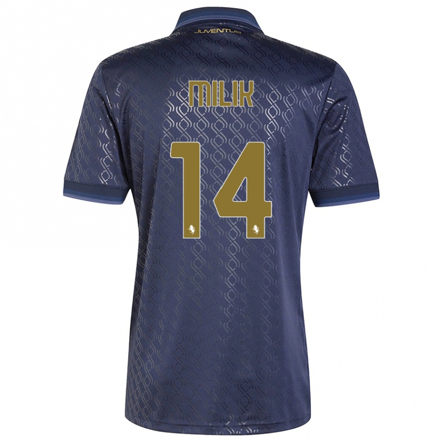 Niño Fútbol Camiseta Arkadiusz Milik #14 Azul Marino Equipación Tercera 2024/25 México