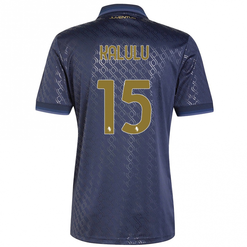 Niño Fútbol Camiseta Pierre Kalulu #15 Azul Marino Equipación Tercera 2024/25 México