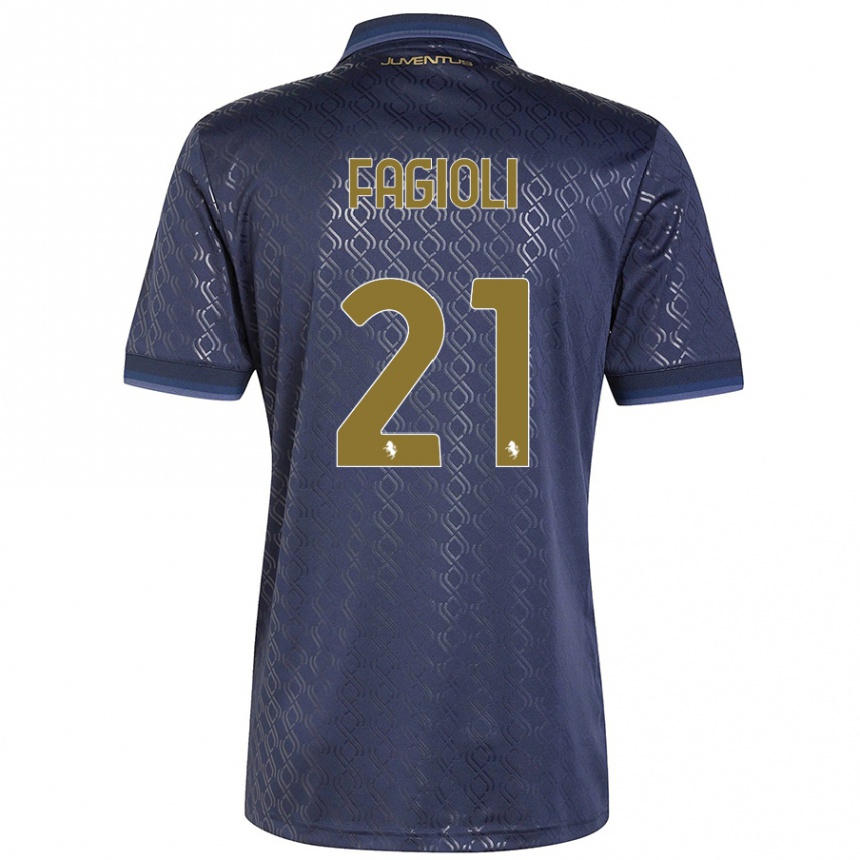 Niño Fútbol Camiseta Nicolo Fagioli #21 Azul Marino Equipación Tercera 2024/25 México