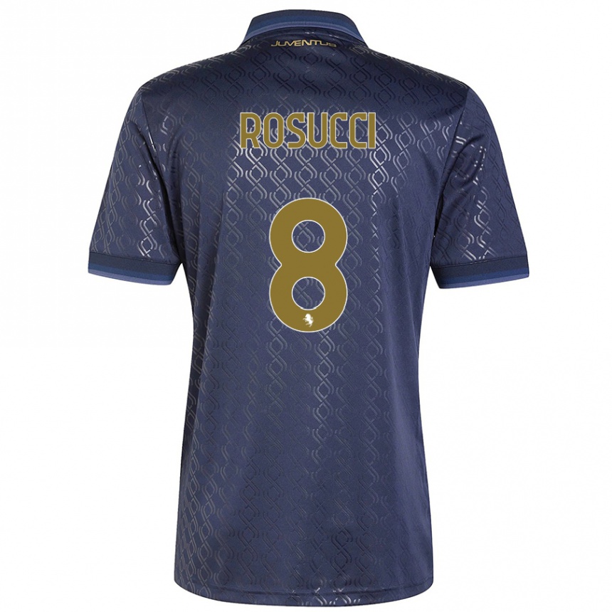 Niño Fútbol Camiseta Martina Rosucci #8 Azul Marino Equipación Tercera 2024/25 México