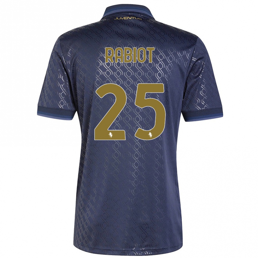 Niño Fútbol Camiseta Adrien Rabiot #25 Azul Marino Equipación Tercera 2024/25 México