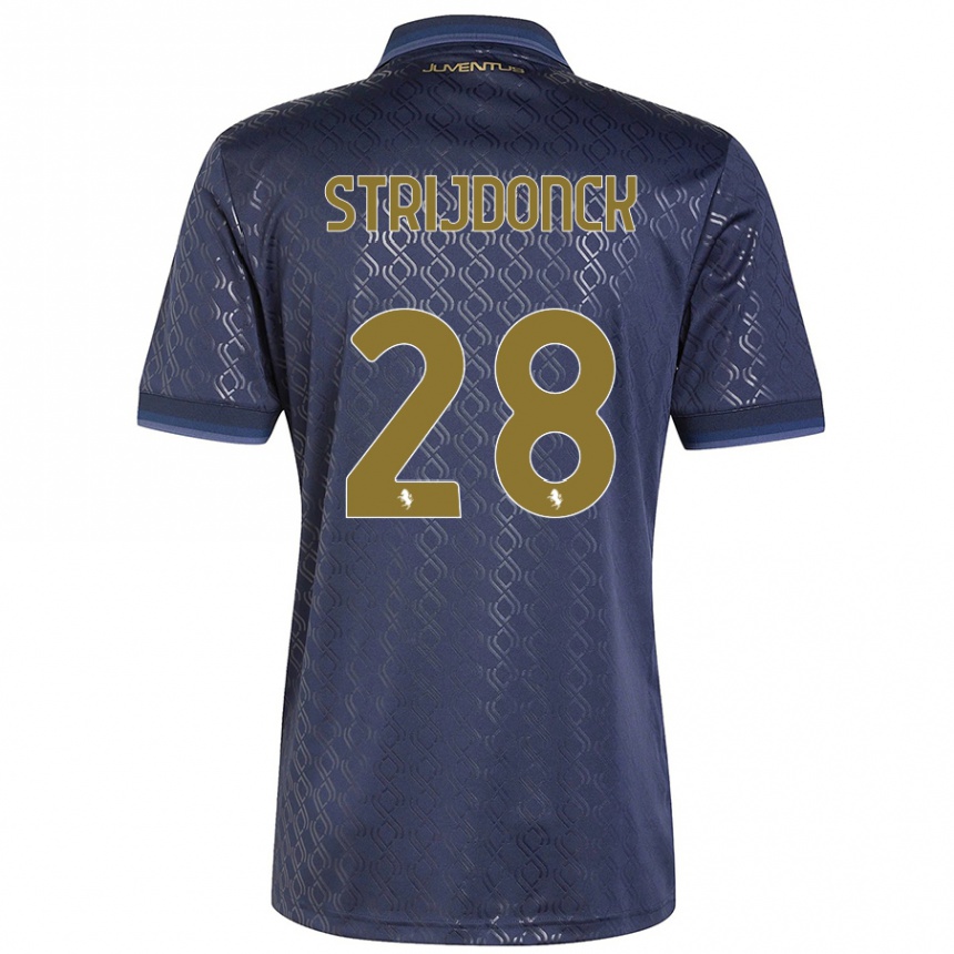 Niño Fútbol Camiseta Bayron Strijdonck #28 Azul Marino Equipación Tercera 2024/25 México