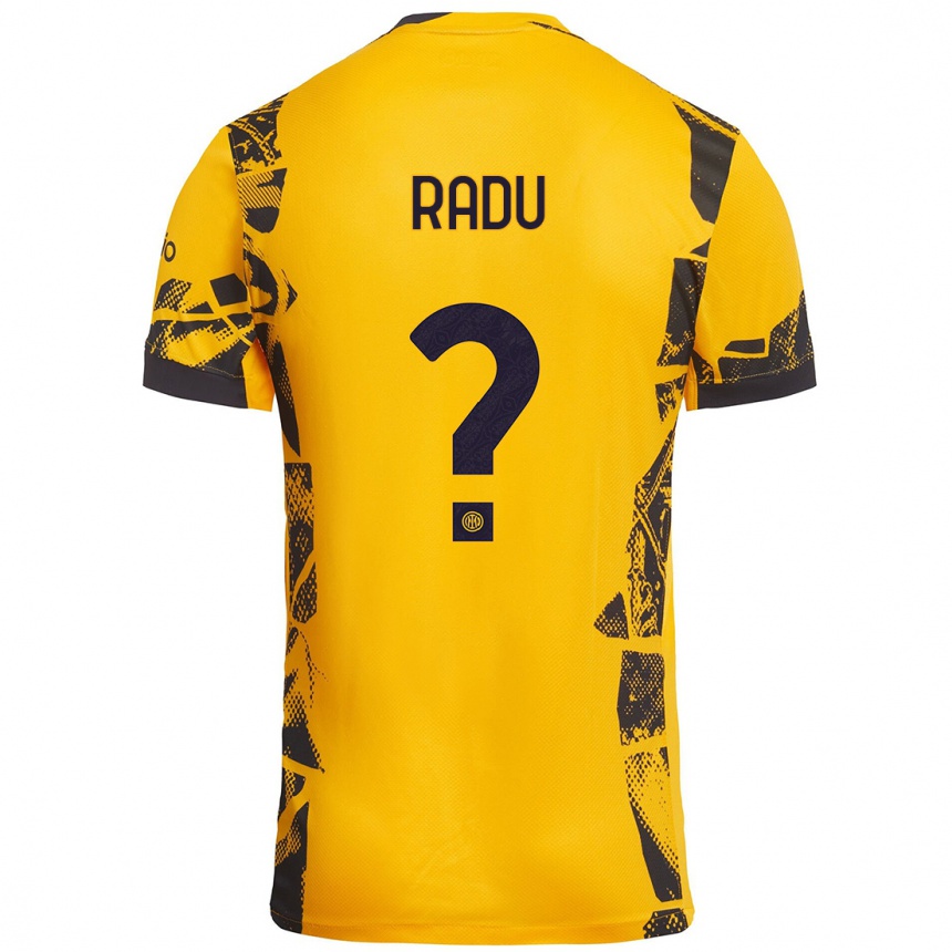 Niño Fútbol Camiseta Andrei Radu #0 Dorado Negro Equipación Tercera 2024/25 México