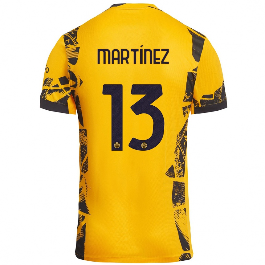 Niño Fútbol Camiseta Josep Martínez #13 Dorado Negro Equipación Tercera 2024/25 México