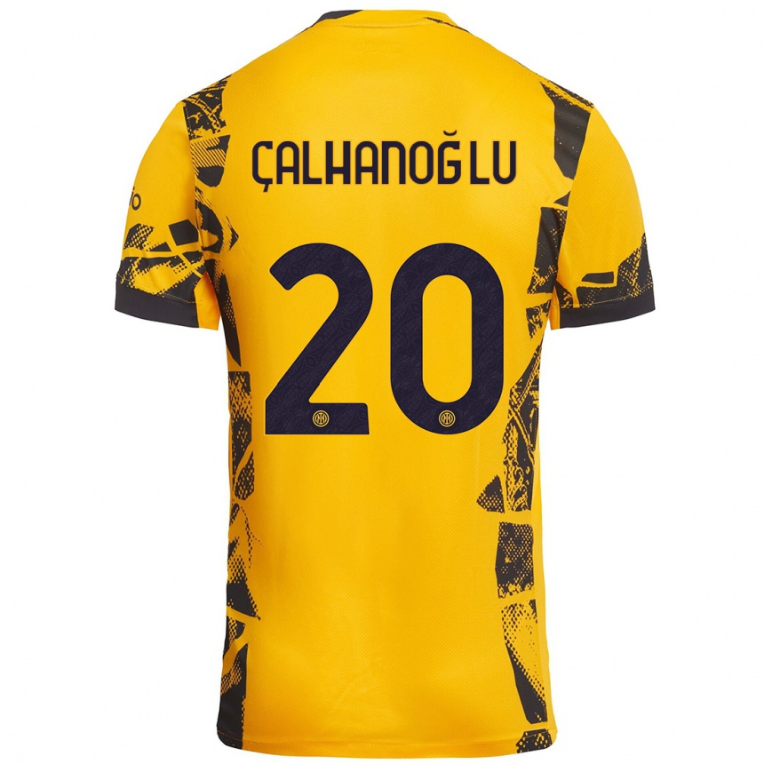 Niño Fútbol Camiseta Hakan Çalhanoğlu #20 Dorado Negro Equipación Tercera 2024/25 México