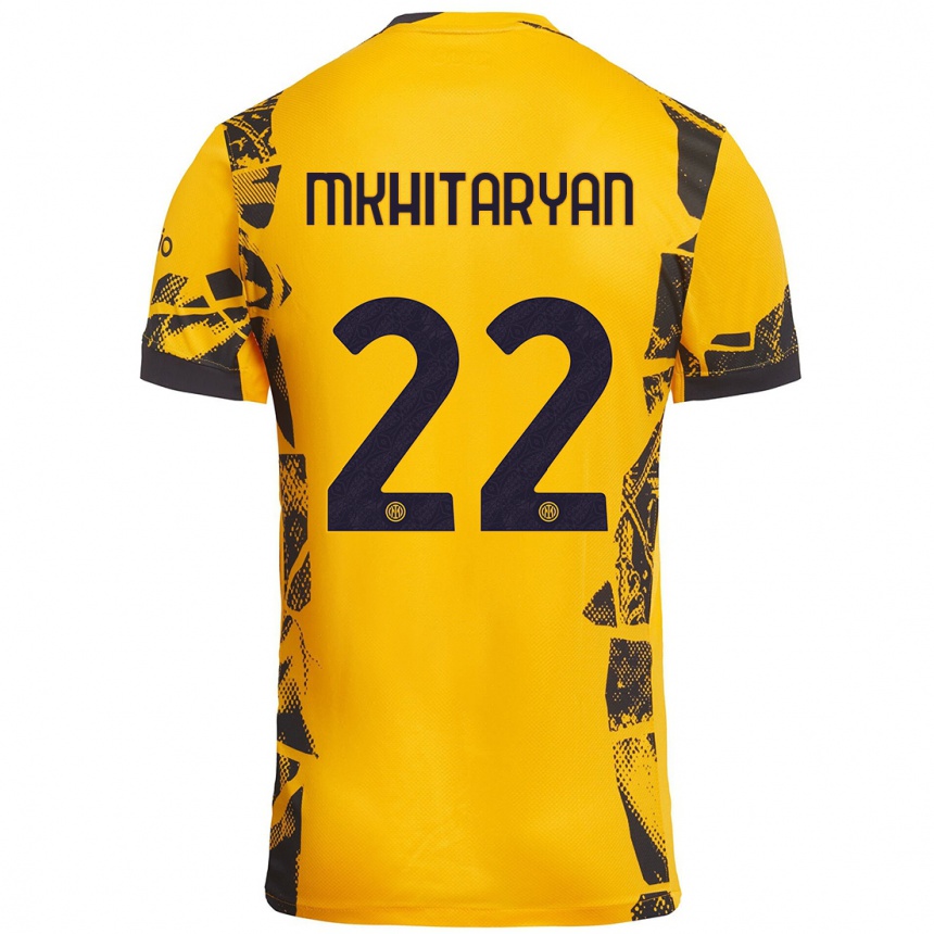 Niño Fútbol Camiseta Henrikh Mkhitaryan #22 Dorado Negro Equipación Tercera 2024/25 México