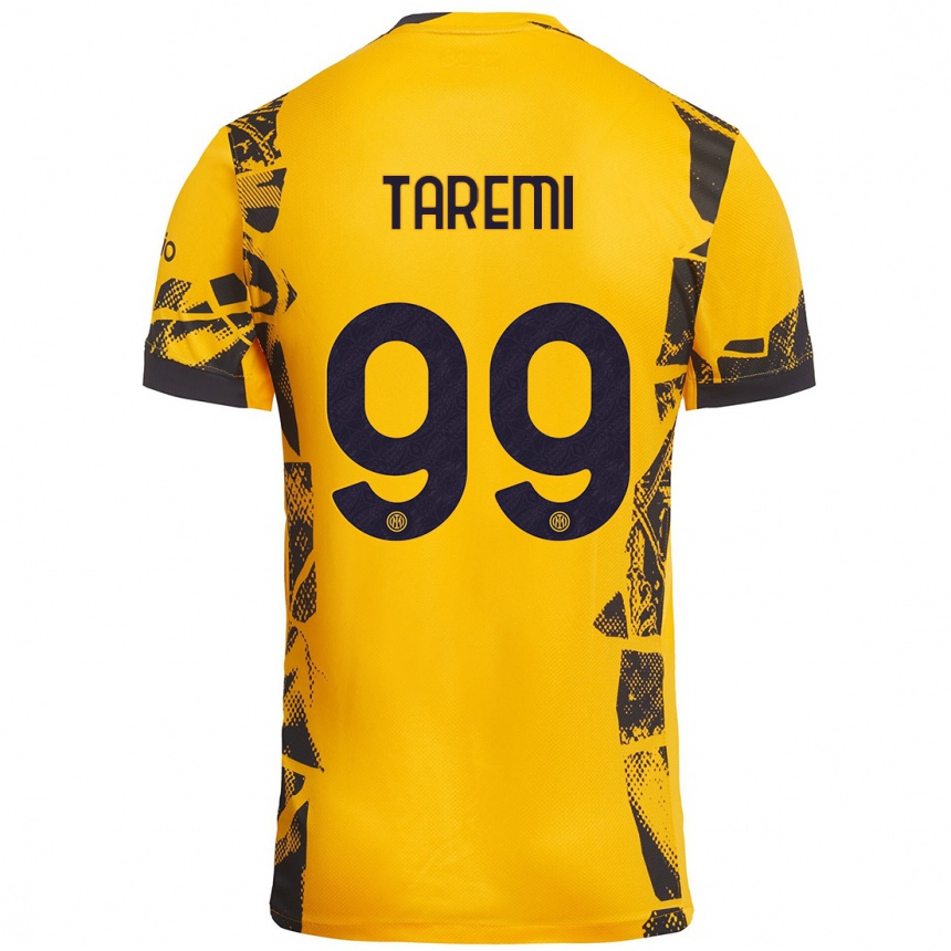 Niño Fútbol Camiseta Mehdi Taremi #99 Dorado Negro Equipación Tercera 2024/25 México