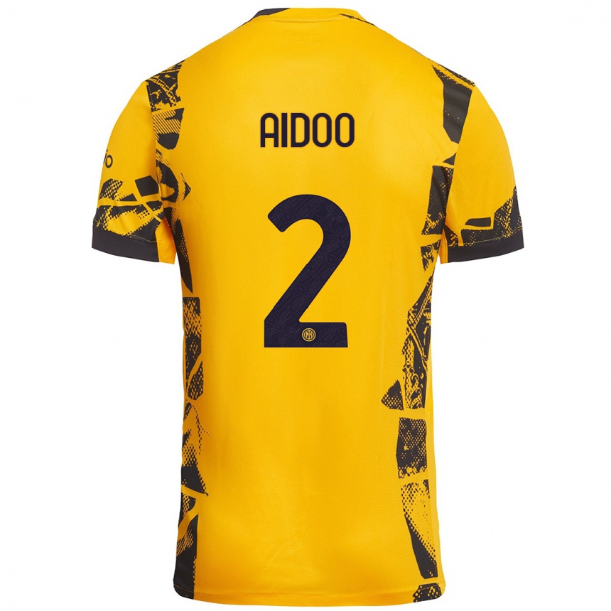 Niño Fútbol Camiseta Mike Aidoo #2 Dorado Negro Equipación Tercera 2024/25 México