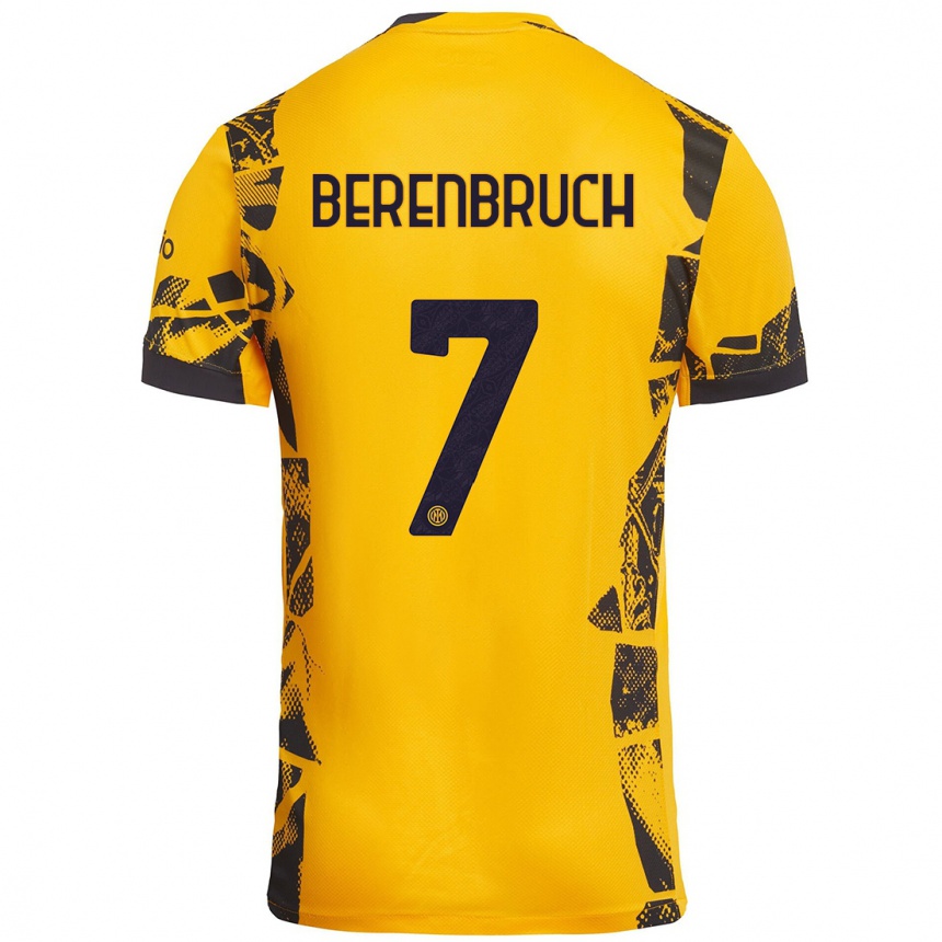 Niño Fútbol Camiseta Thomas Berenbruch #7 Dorado Negro Equipación Tercera 2024/25 México