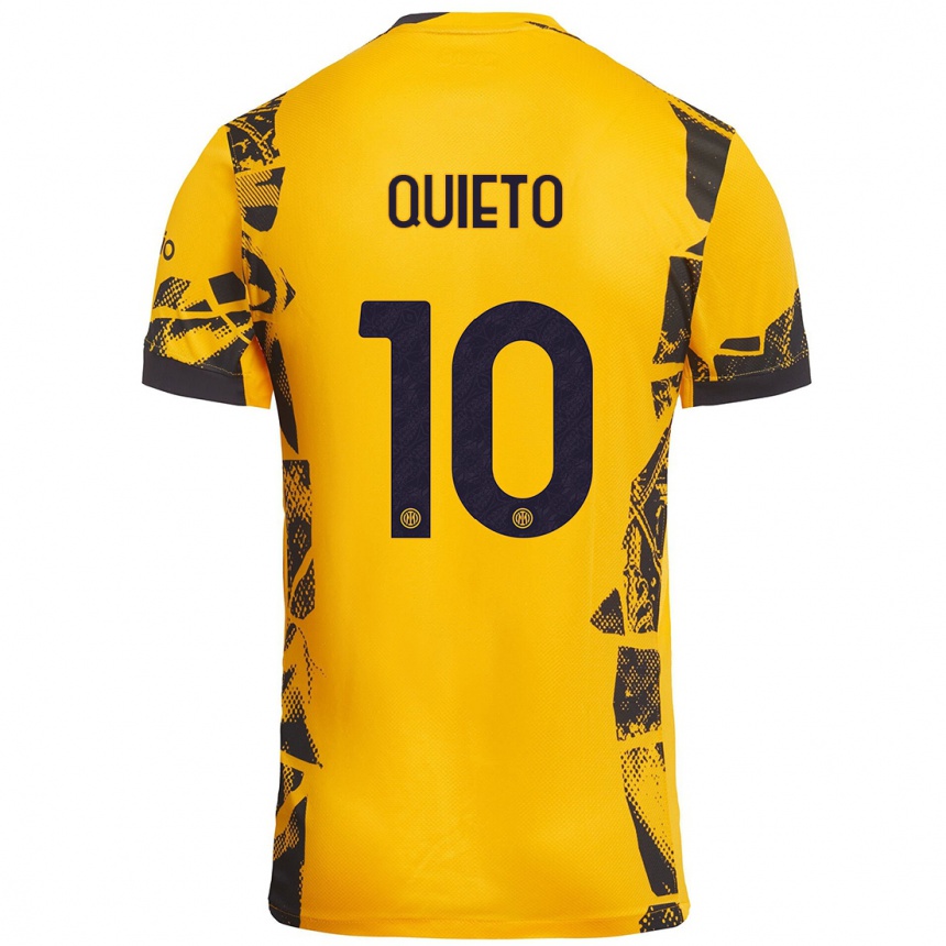 Niño Fútbol Camiseta Daniele Quieto #10 Dorado Negro Equipación Tercera 2024/25 México