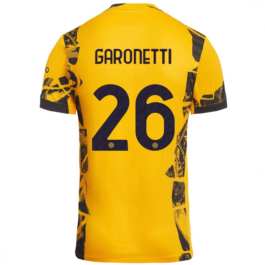 Niño Fútbol Camiseta Gabriele Garonetti #26 Dorado Negro Equipación Tercera 2024/25 México