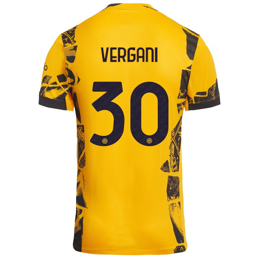 Niño Fútbol Camiseta Bianca Vergani #30 Dorado Negro Equipación Tercera 2024/25 México