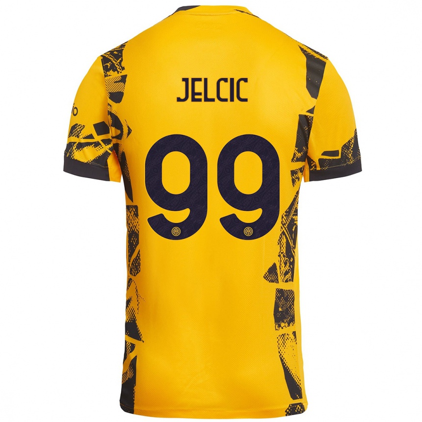 Niño Fútbol Camiseta Maja Jelčić #99 Dorado Negro Equipación Tercera 2024/25 México