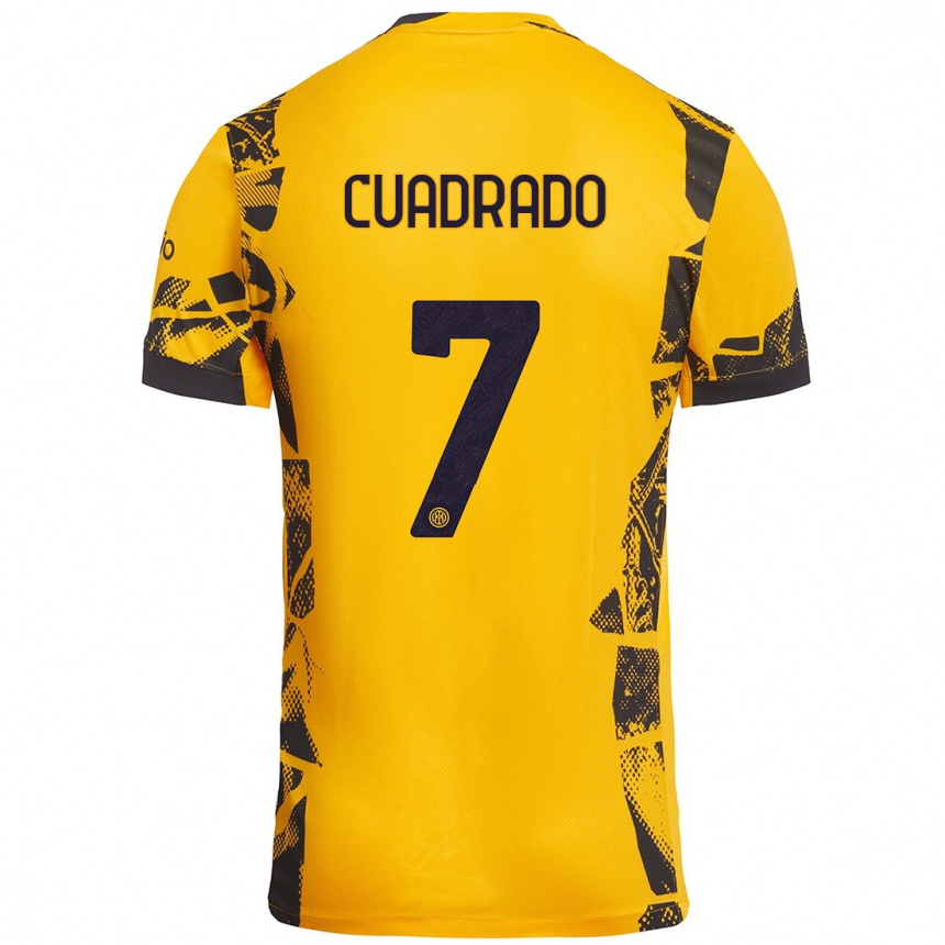 Niño Fútbol Camiseta Juan Cuadrado #7 Dorado Negro Equipación Tercera 2024/25 México