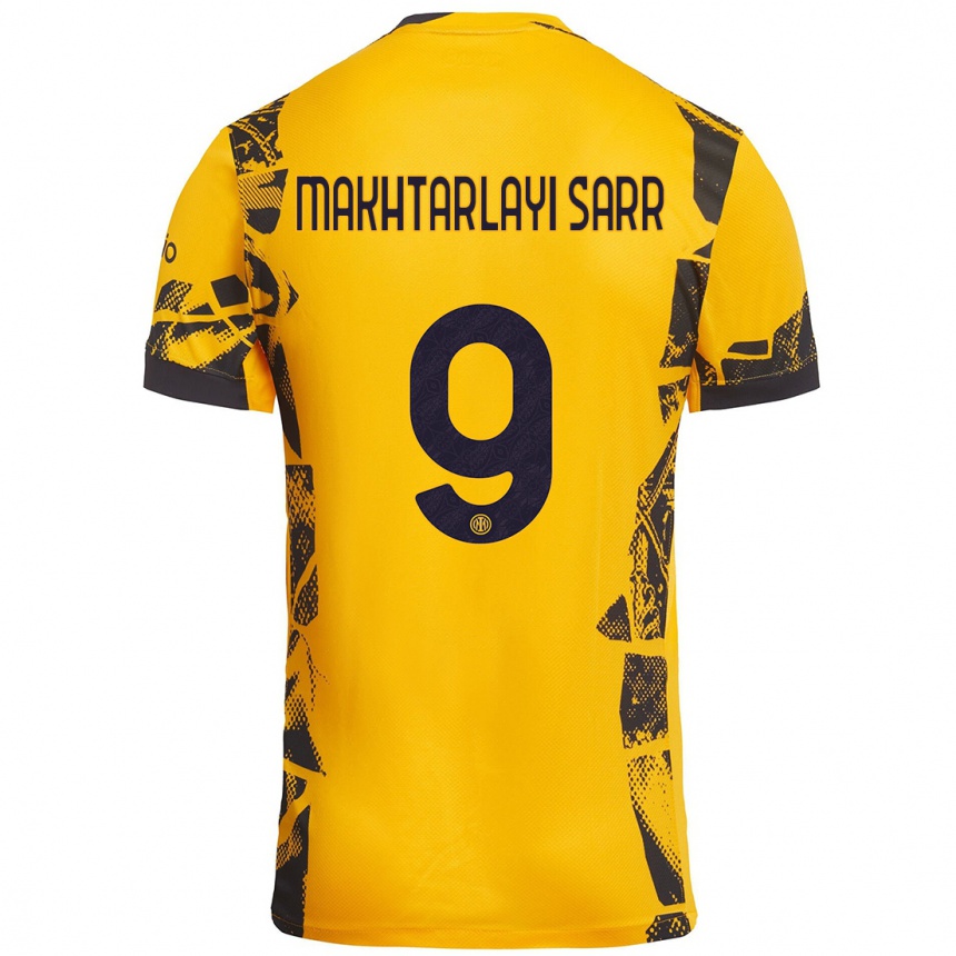 Niño Fútbol Camiseta Amadou Makhtarlayi Sarr #9 Dorado Negro Equipación Tercera 2024/25 México