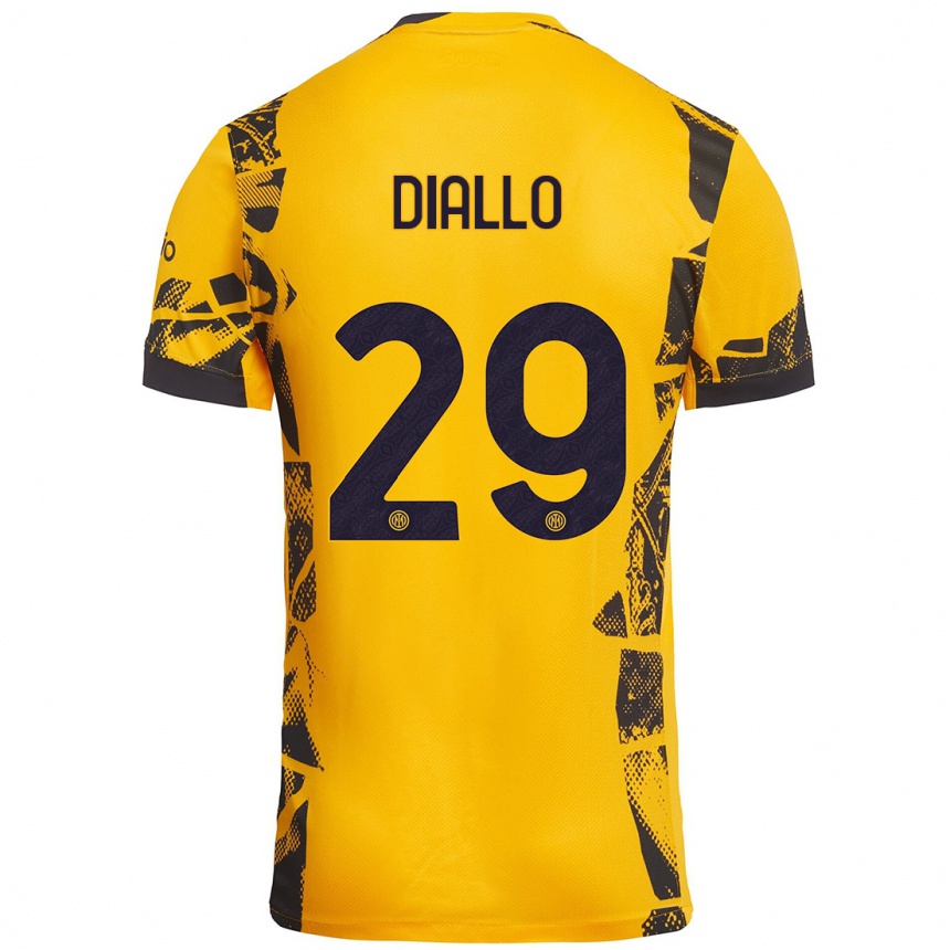 Niño Fútbol Camiseta Oumar Diallo #29 Dorado Negro Equipación Tercera 2024/25 México