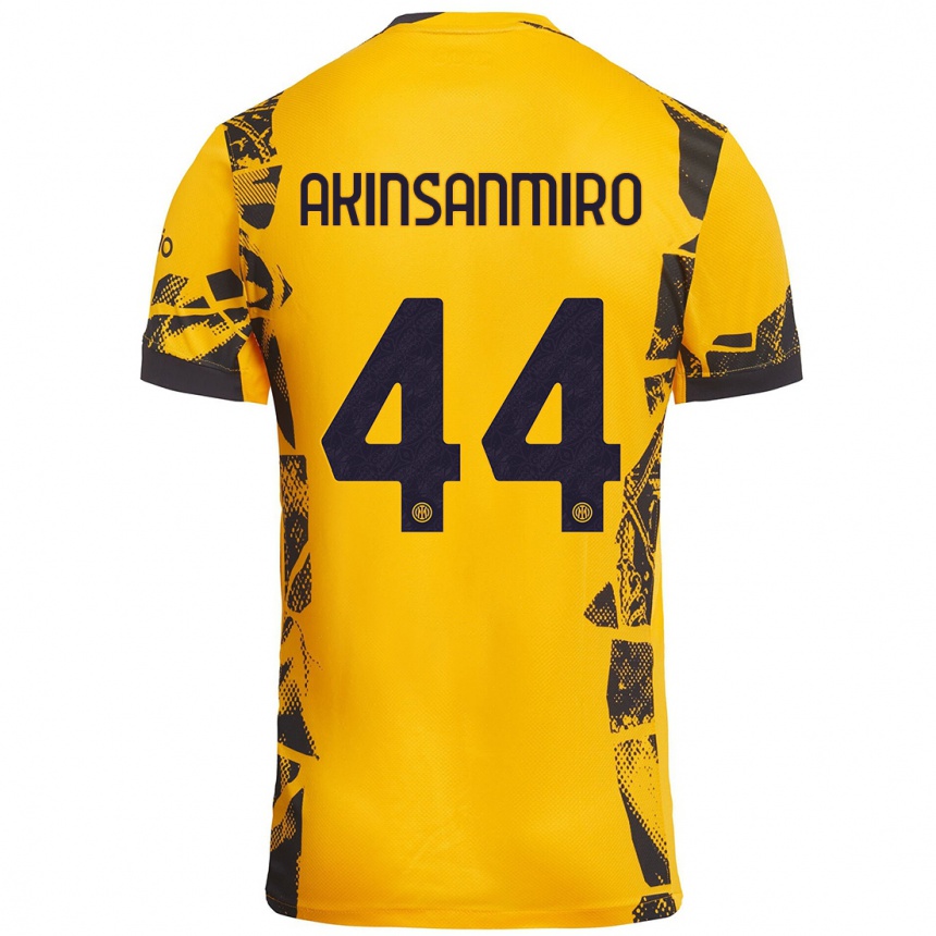 Niño Fútbol Camiseta Ebenezer Akinsanmiro #44 Dorado Negro Equipación Tercera 2024/25 México