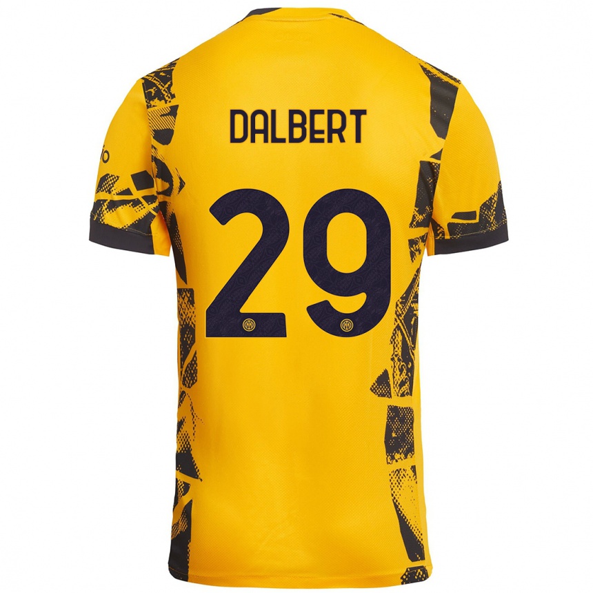 Niño Fútbol Camiseta Dalbert #29 Dorado Negro Equipación Tercera 2024/25 México