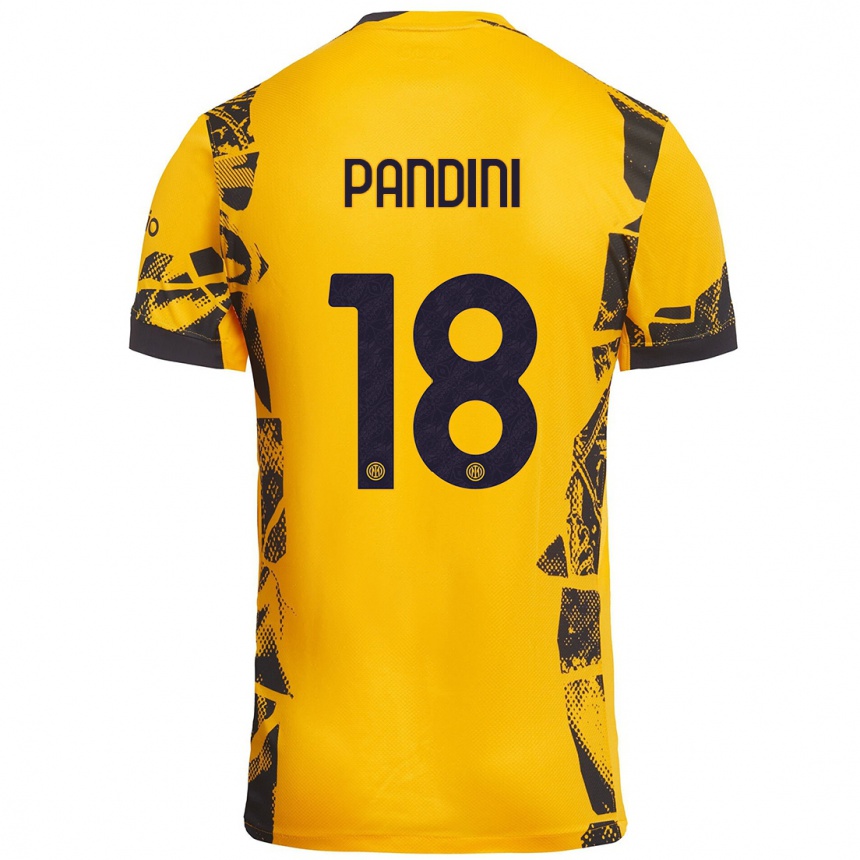 Niño Fútbol Camiseta Marta Pandini #18 Dorado Negro Equipación Tercera 2024/25 México