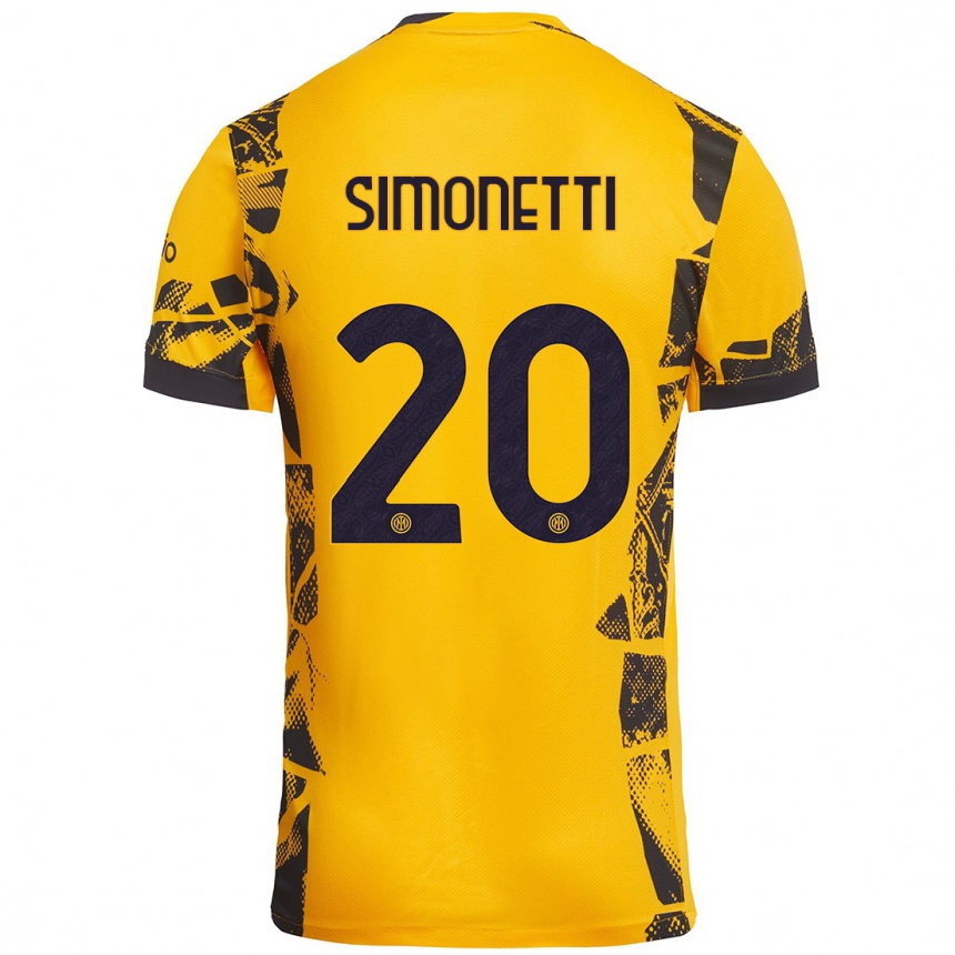 Niño Fútbol Camiseta Flaminia Simonetti #20 Dorado Negro Equipación Tercera 2024/25 México