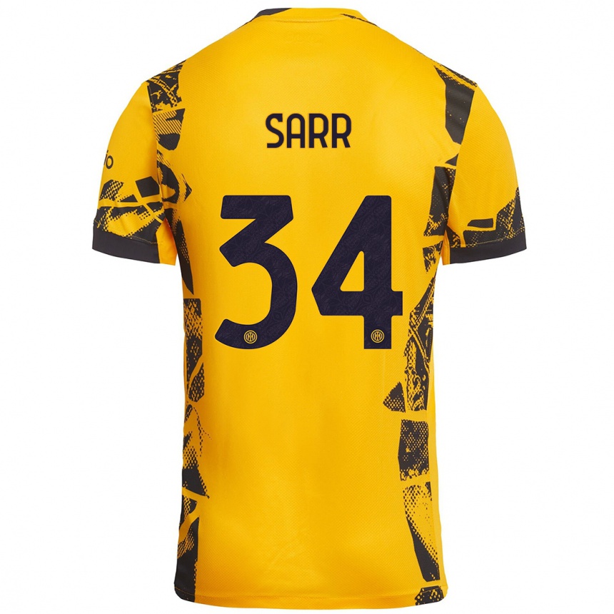 Niño Fútbol Camiseta Amadou Sarr #34 Dorado Negro Equipación Tercera 2024/25 México