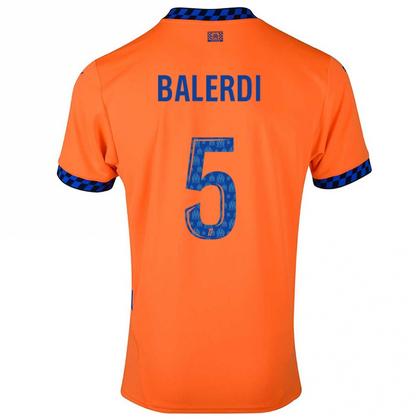 Niño Fútbol Camiseta Leonardo Balerdi #5 Naranja Azul Oscuro Equipación Tercera 2024/25 México