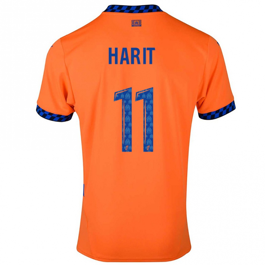 Niño Fútbol Camiseta Amine Harit #11 Naranja Azul Oscuro Equipación Tercera 2024/25 México