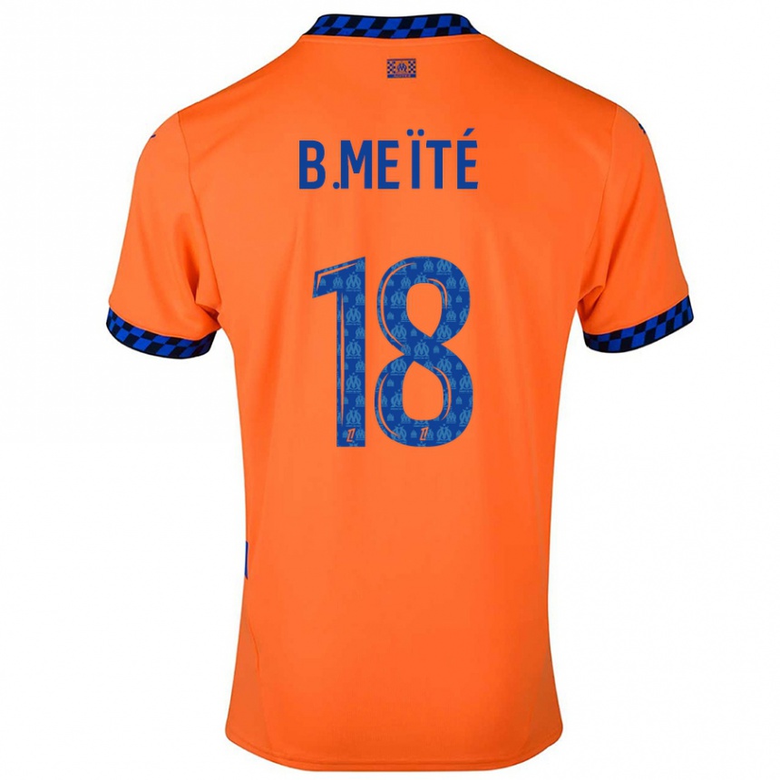 Niño Fútbol Camiseta Bamo Meïté #18 Naranja Azul Oscuro Equipación Tercera 2024/25 México