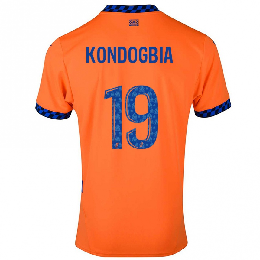 Niño Fútbol Camiseta Geoffrey Kondogbia #19 Naranja Azul Oscuro Equipación Tercera 2024/25 México