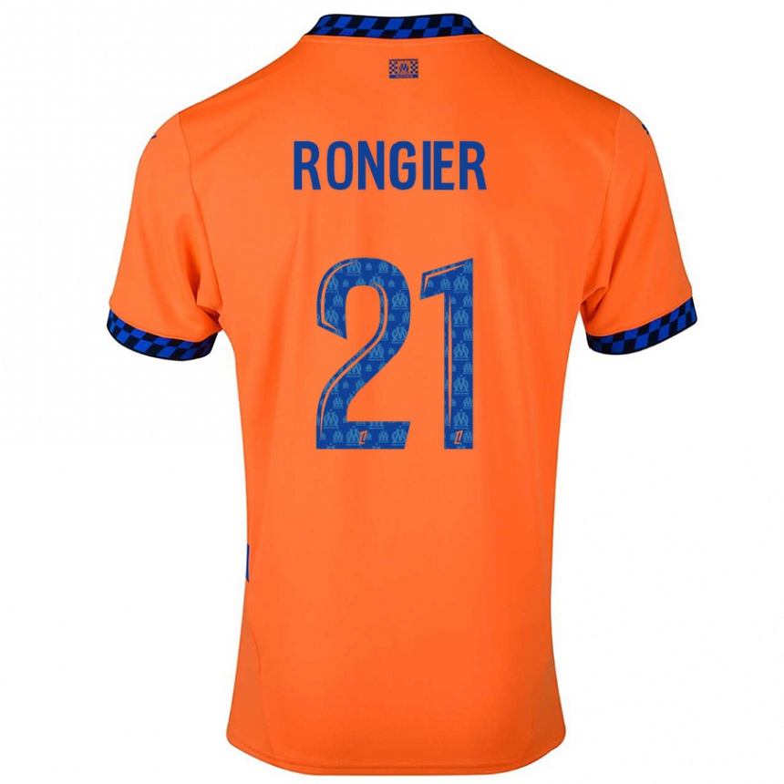 Niño Fútbol Camiseta Valentin Rongier #21 Naranja Azul Oscuro Equipación Tercera 2024/25 México