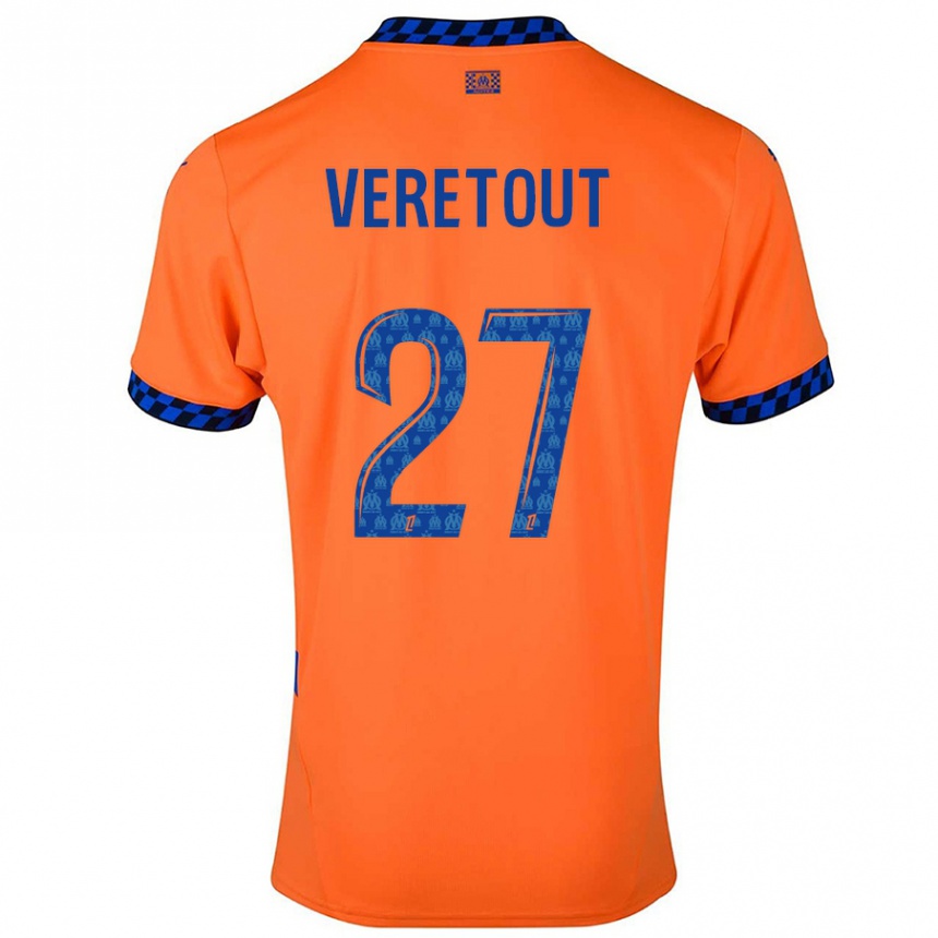 Niño Fútbol Camiseta Jordan Veretout #27 Naranja Azul Oscuro Equipación Tercera 2024/25 México