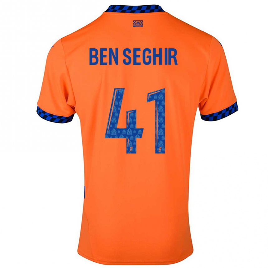 Niño Fútbol Camiseta Salim Ben Seghir #41 Naranja Azul Oscuro Equipación Tercera 2024/25 México