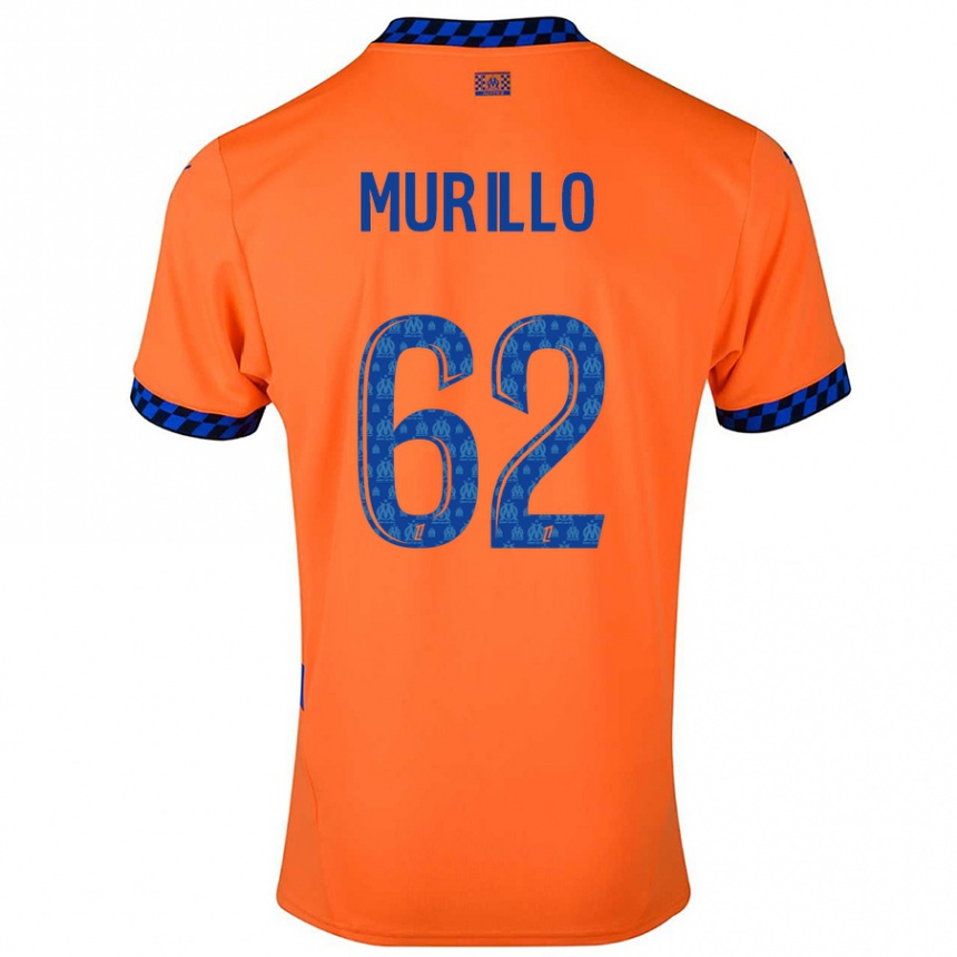 Niño Fútbol Camiseta Amir Murillo #62 Naranja Azul Oscuro Equipación Tercera 2024/25 México